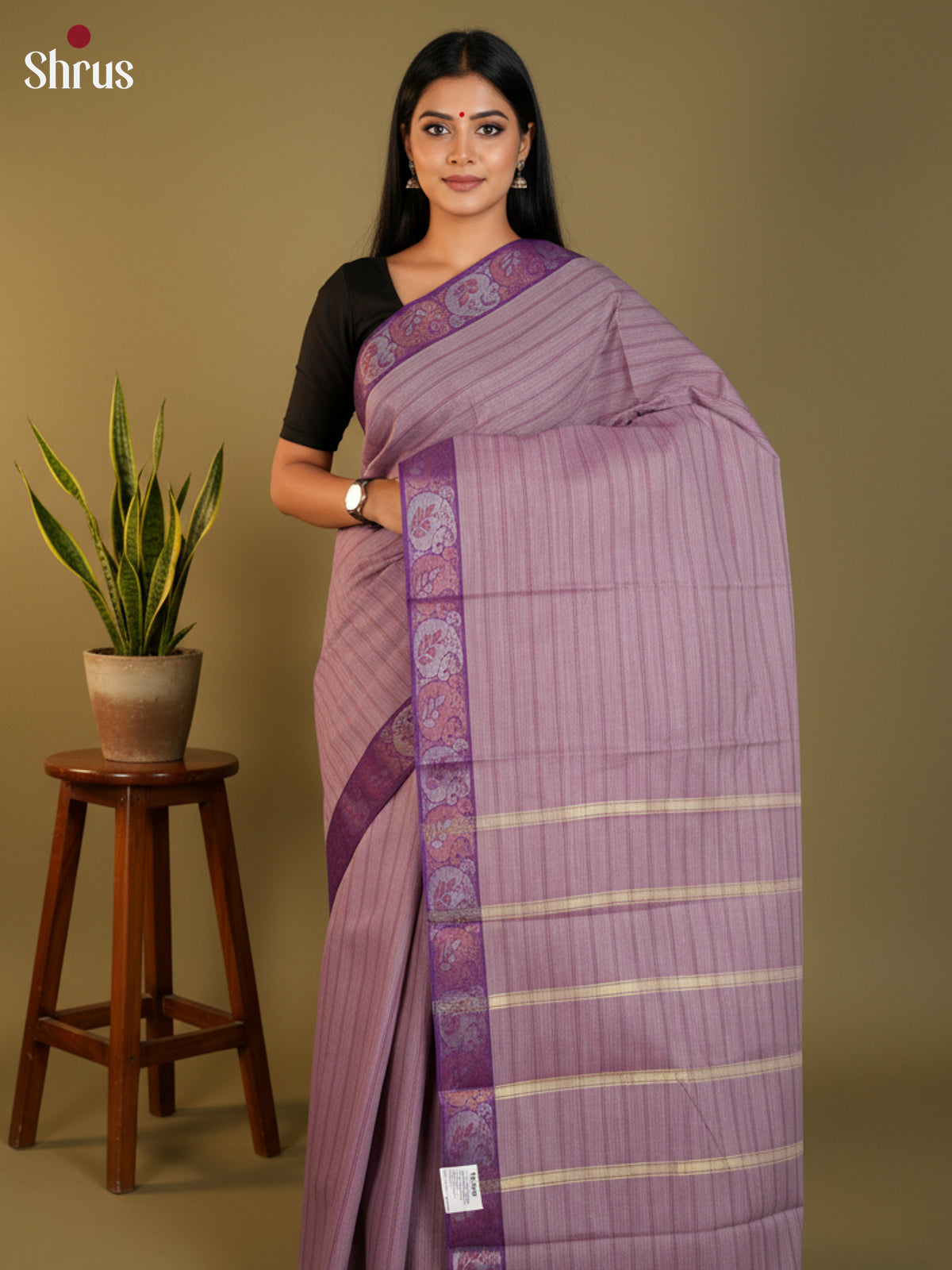 mauve & Violet - South Cotton Saree-DLS15194