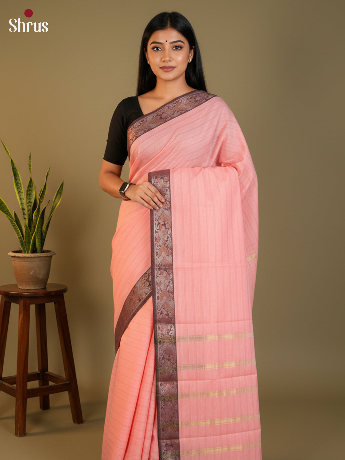 Pink & Purple- South Cotton Saree- DLS15206