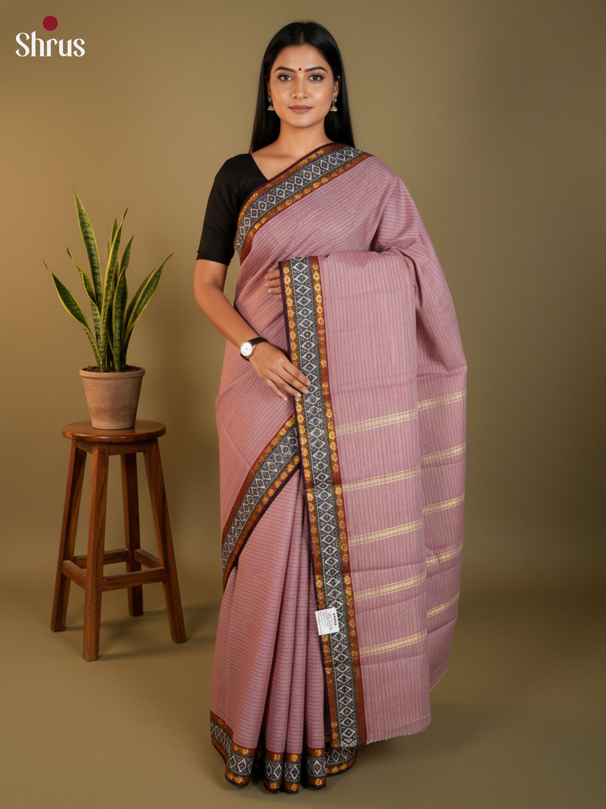 mauve - South Cotton Saree- DLS15227