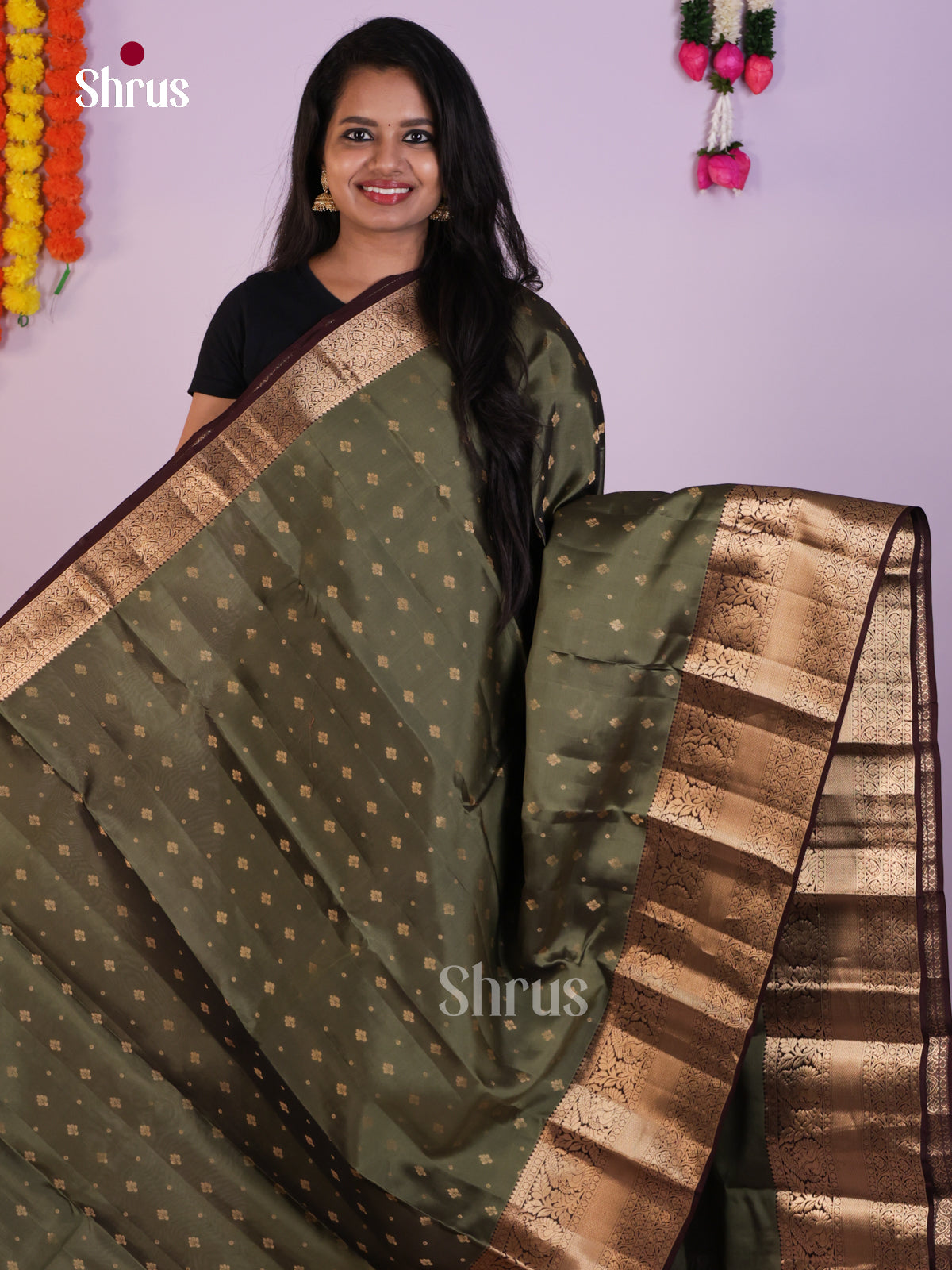 DLS16002 - Kanchipuram-halfpure Saree - Shop on Shrus.com
