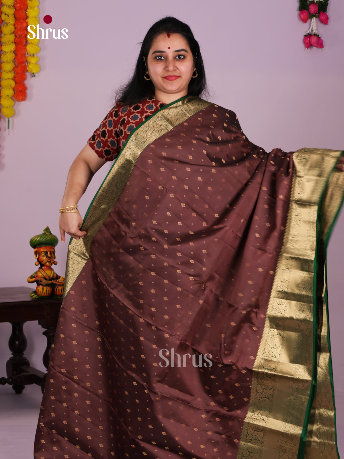 DLS16003 - Kanchipuram-halfpure Saree - Shop on Shrus.com