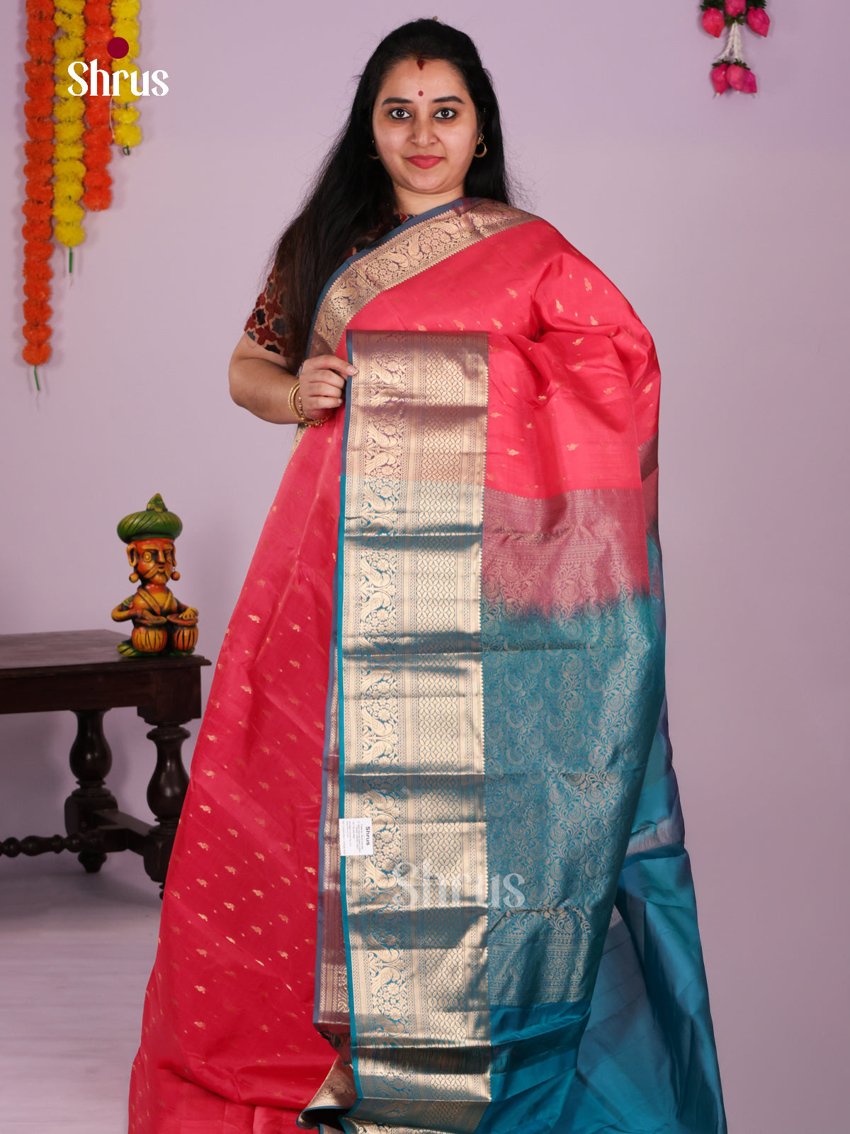 DLS16004 - Kanchipuram-halfpure Saree - Shop on Shrus.com