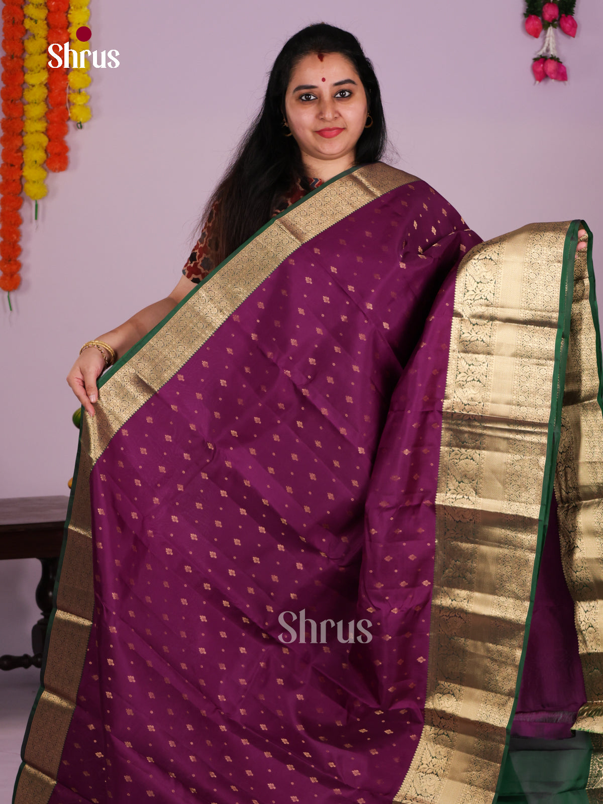 DLS16007 - Kanchipuram-halfpure Saree - Shop on Shrus.com