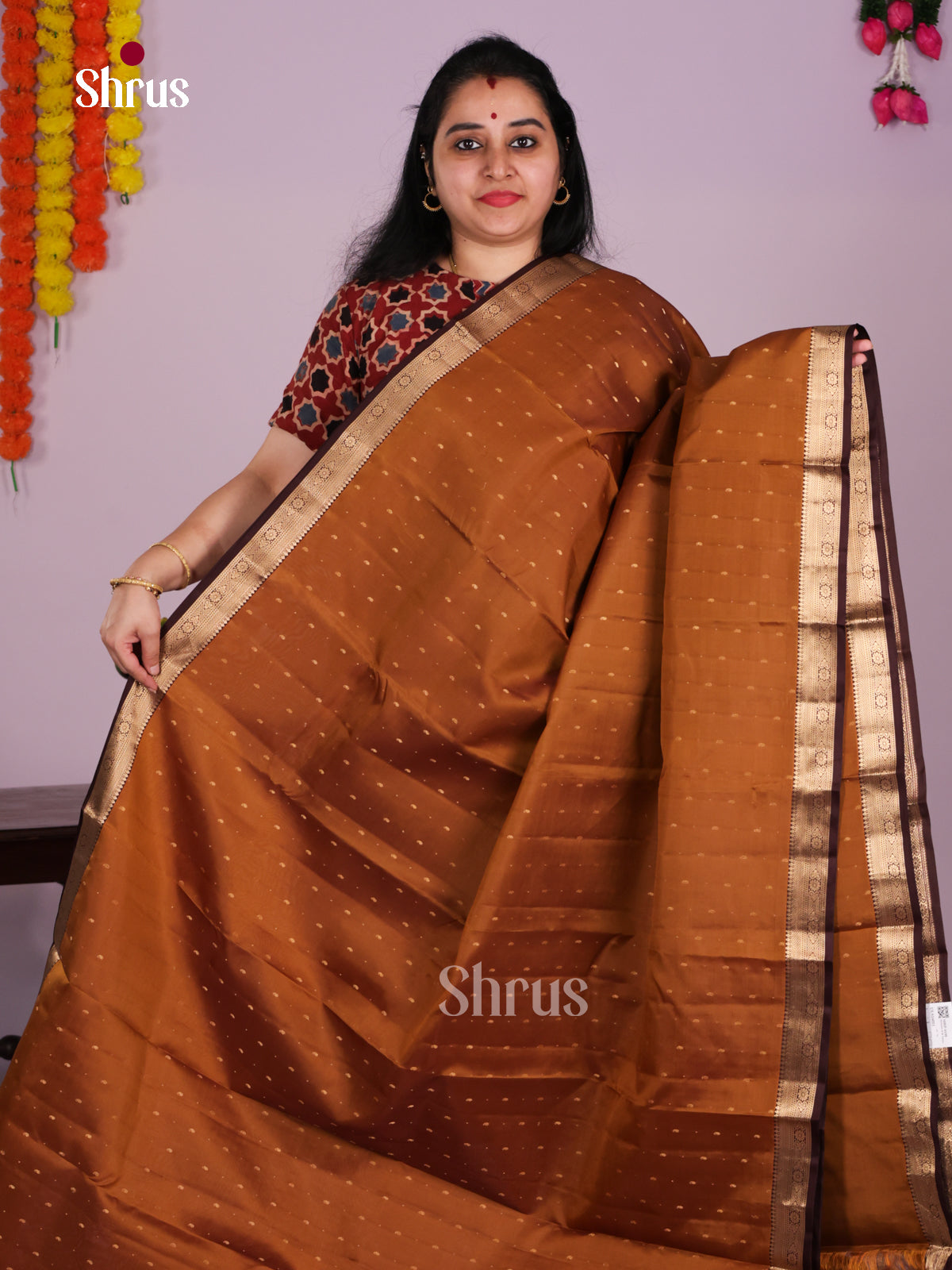 DLS16011 - Kanchipuram-halfpure Saree - Shop on Shrus.com