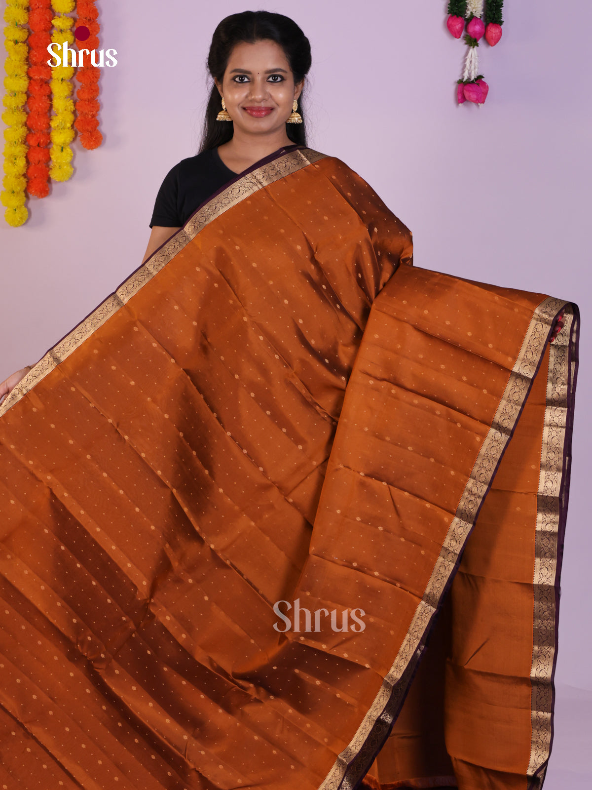 DLS16013 - Kanchipuram-halfpure Saree - Shop on Shrus.com