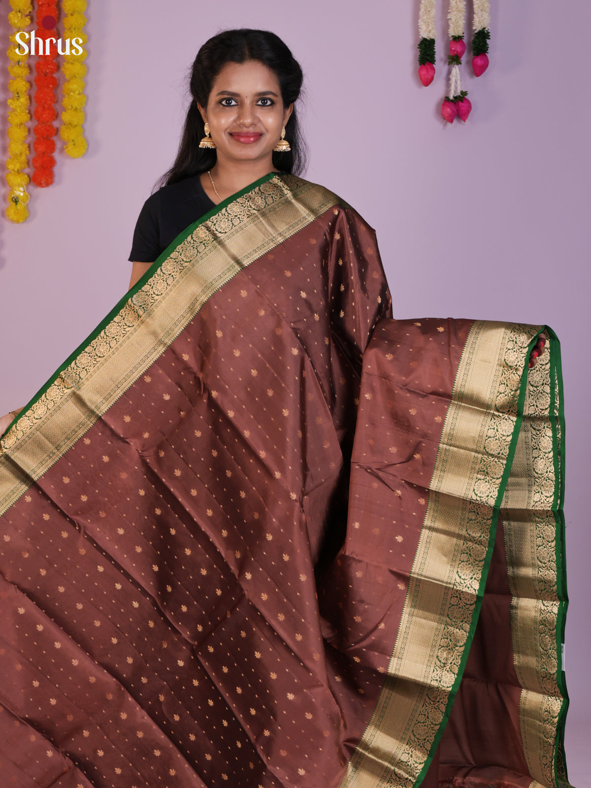 DLS16020 - Kanchipuram-halfpure Saree - Shop on Shrus.com