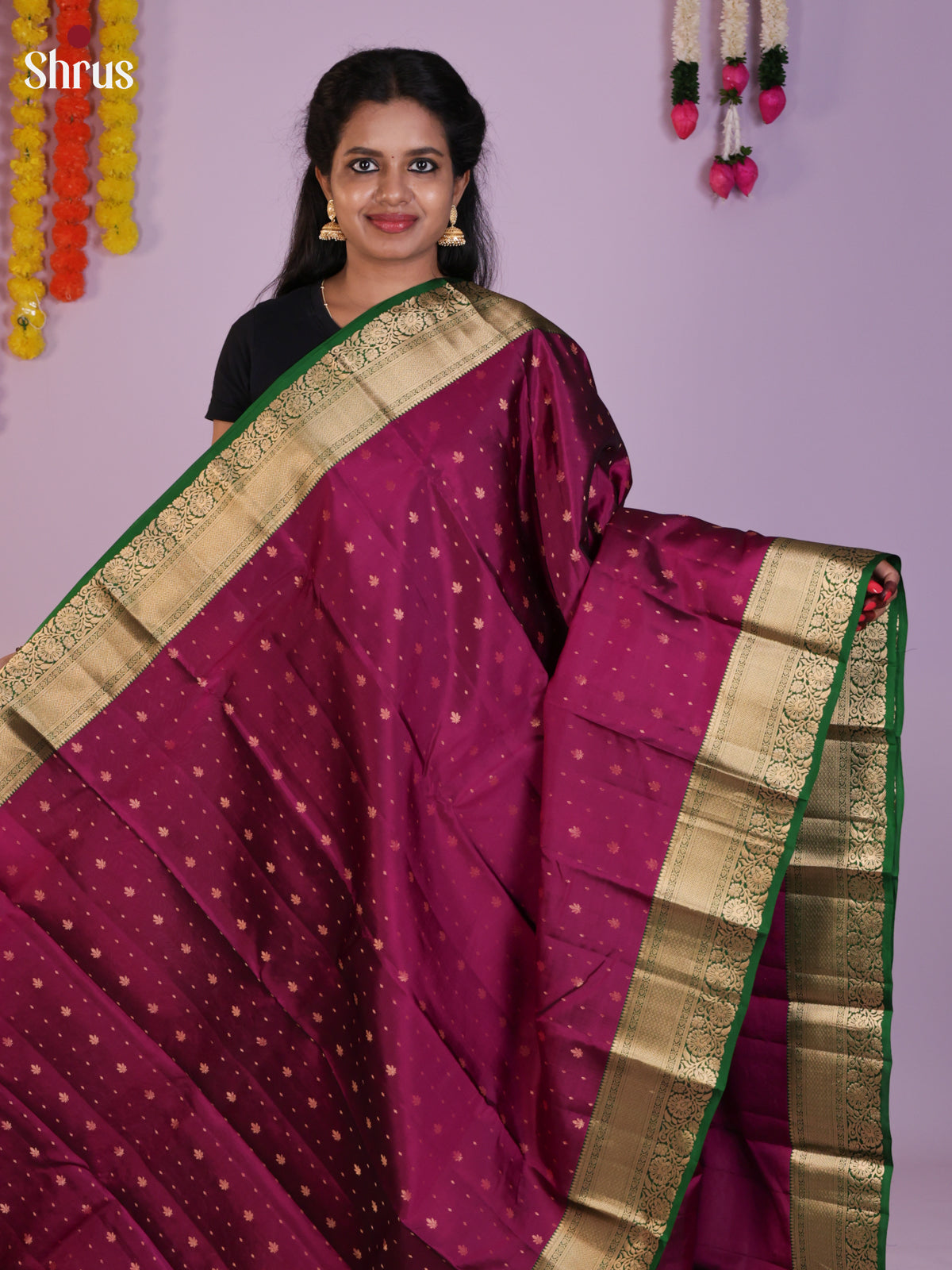 DLS16022 - Kanchipuram-halfpure Saree - Shop on Shrus.com