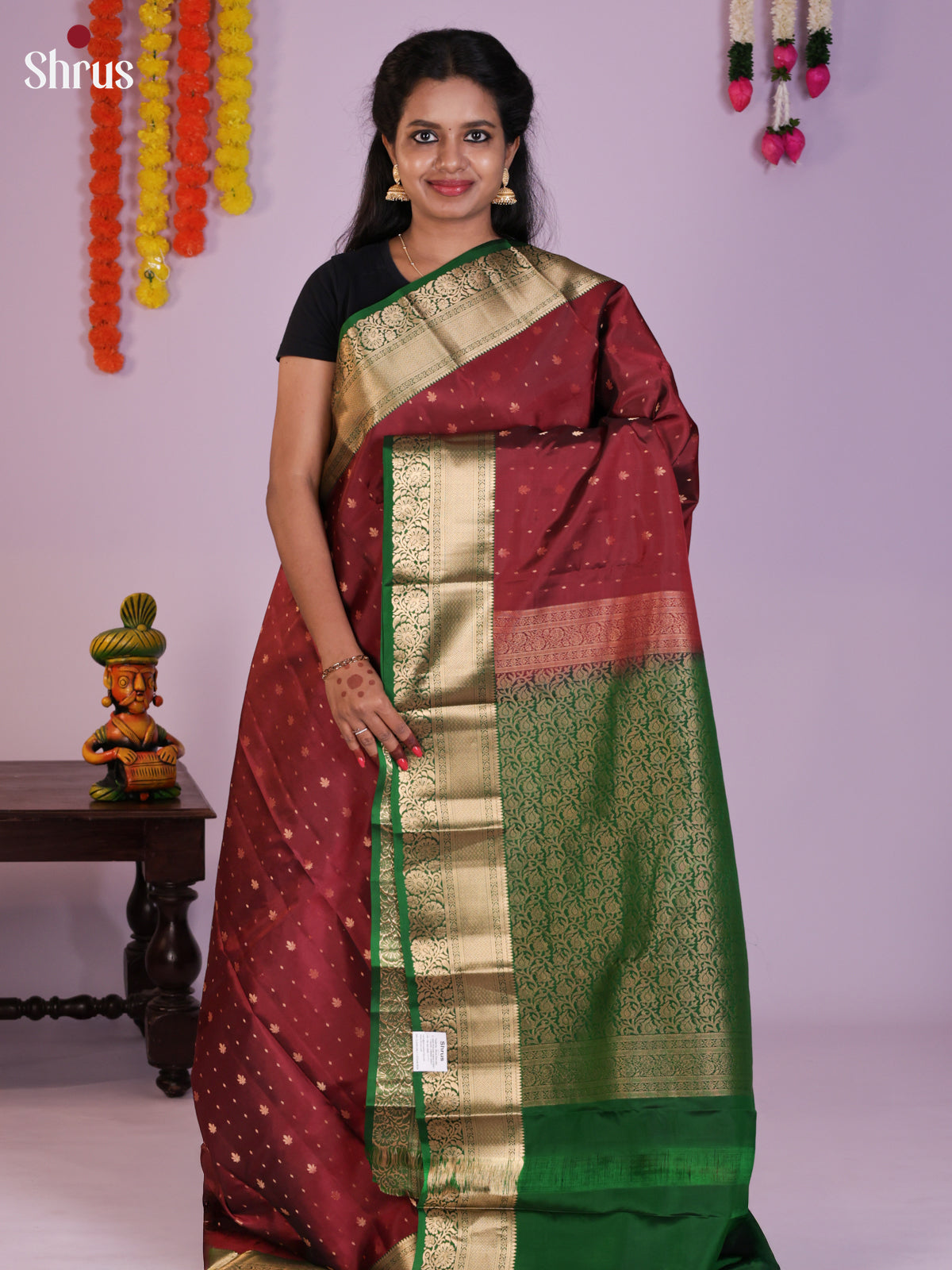 DLS16023 - Kanchipuram-halfpure Saree - Shop on Shrus.com