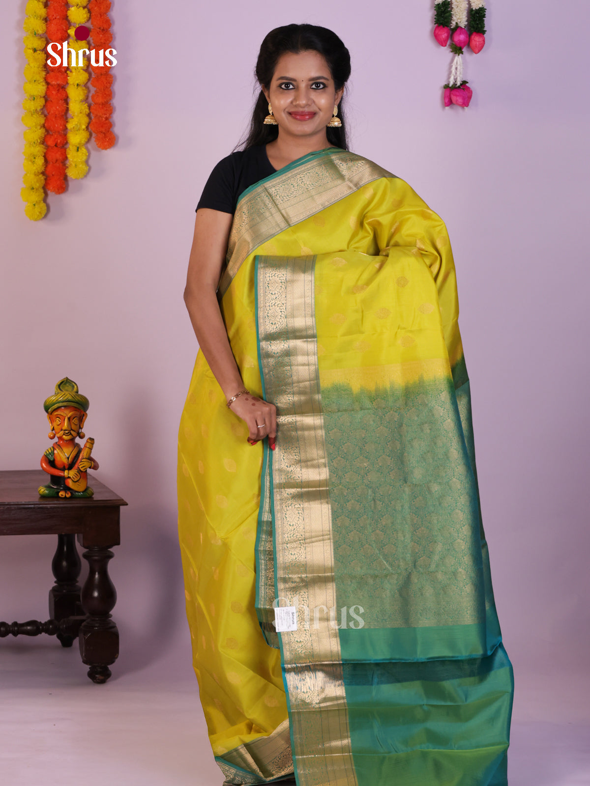 DLS16027 - Kanchipuram-halfpure Saree - Shop on Shrus.com
