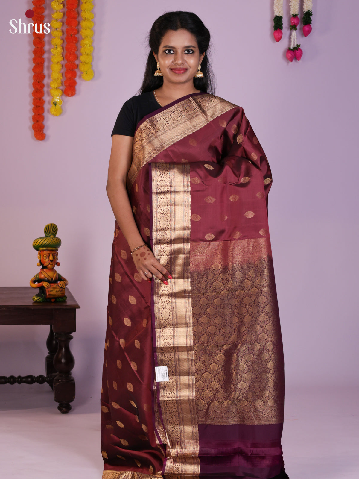 DLS16032 - Kanchipuram-halfpure Saree - Shop on Shrus.com