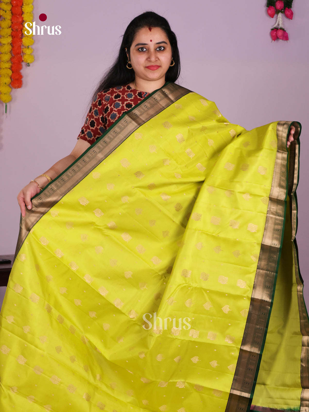 DLS16042 - Kanchipuram Korvai Butta Saree - Shop on Shrus.com