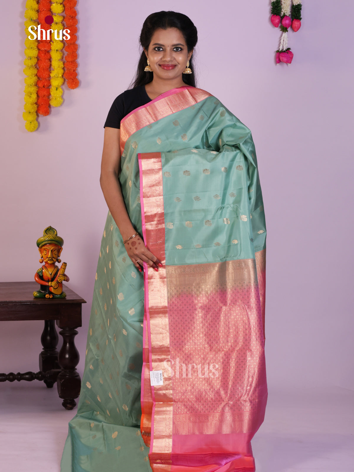 DLS16044 - Kanchipuram Korvai Butta Saree - Shop on Shrus.com