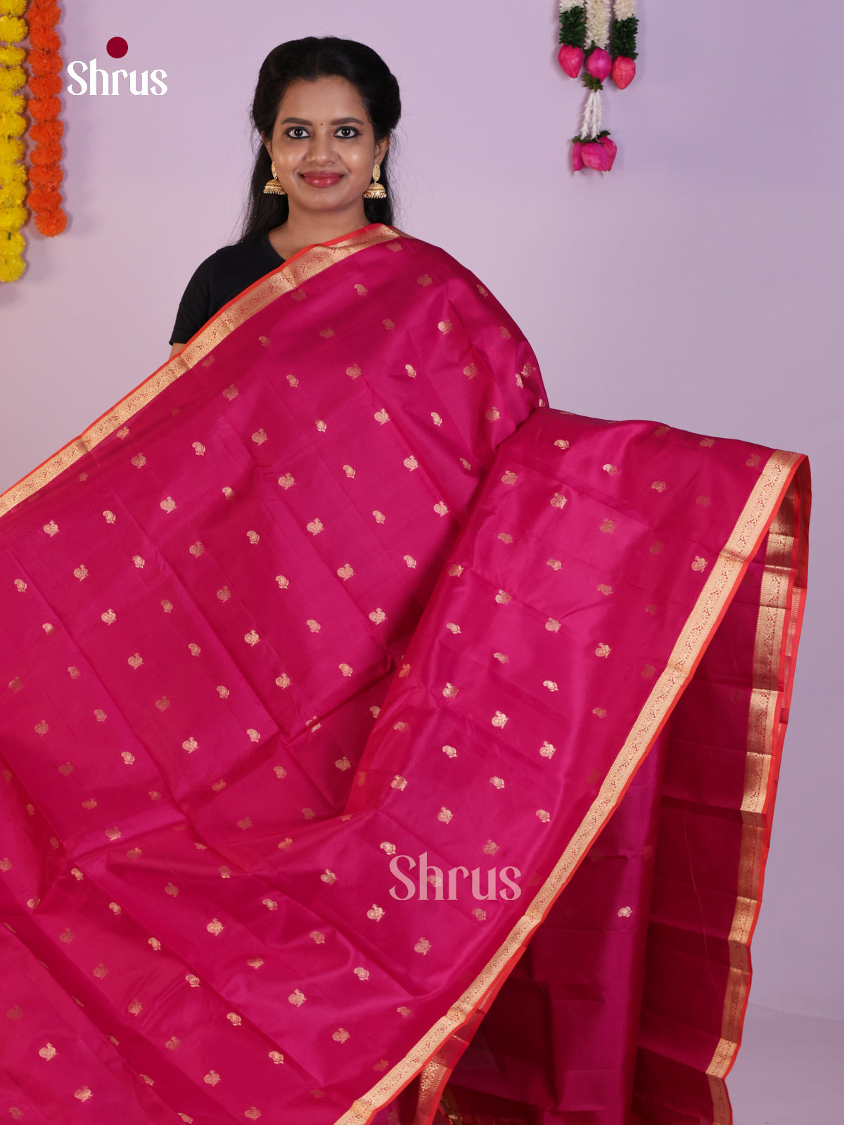 DLS16063 - Kanchipuram Butta design Saree - Shop on Shrus.com