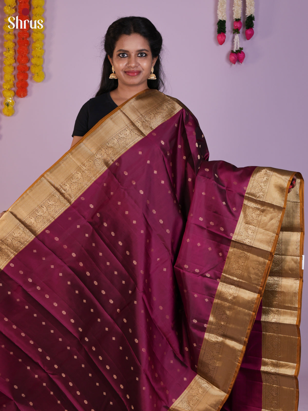 DLS16071 - Kanchipuram Butta design Saree - Shop on Shrus.com