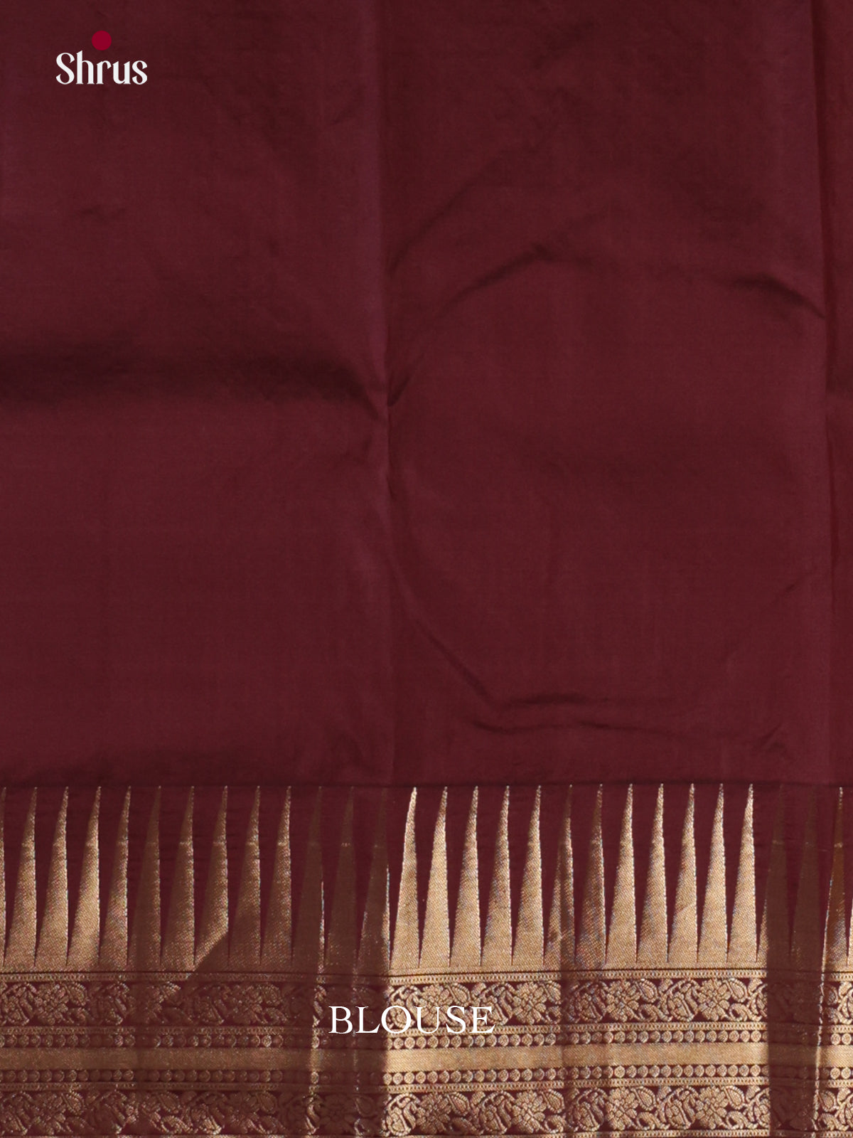 Royal Deep Brown Wedding Saree With Gold Buttas & Brocade Pallu