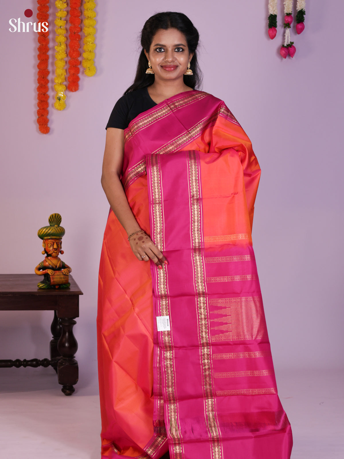 DLS16122 - Kanchipuram Rettapet Saree - Shop on Shrus.com