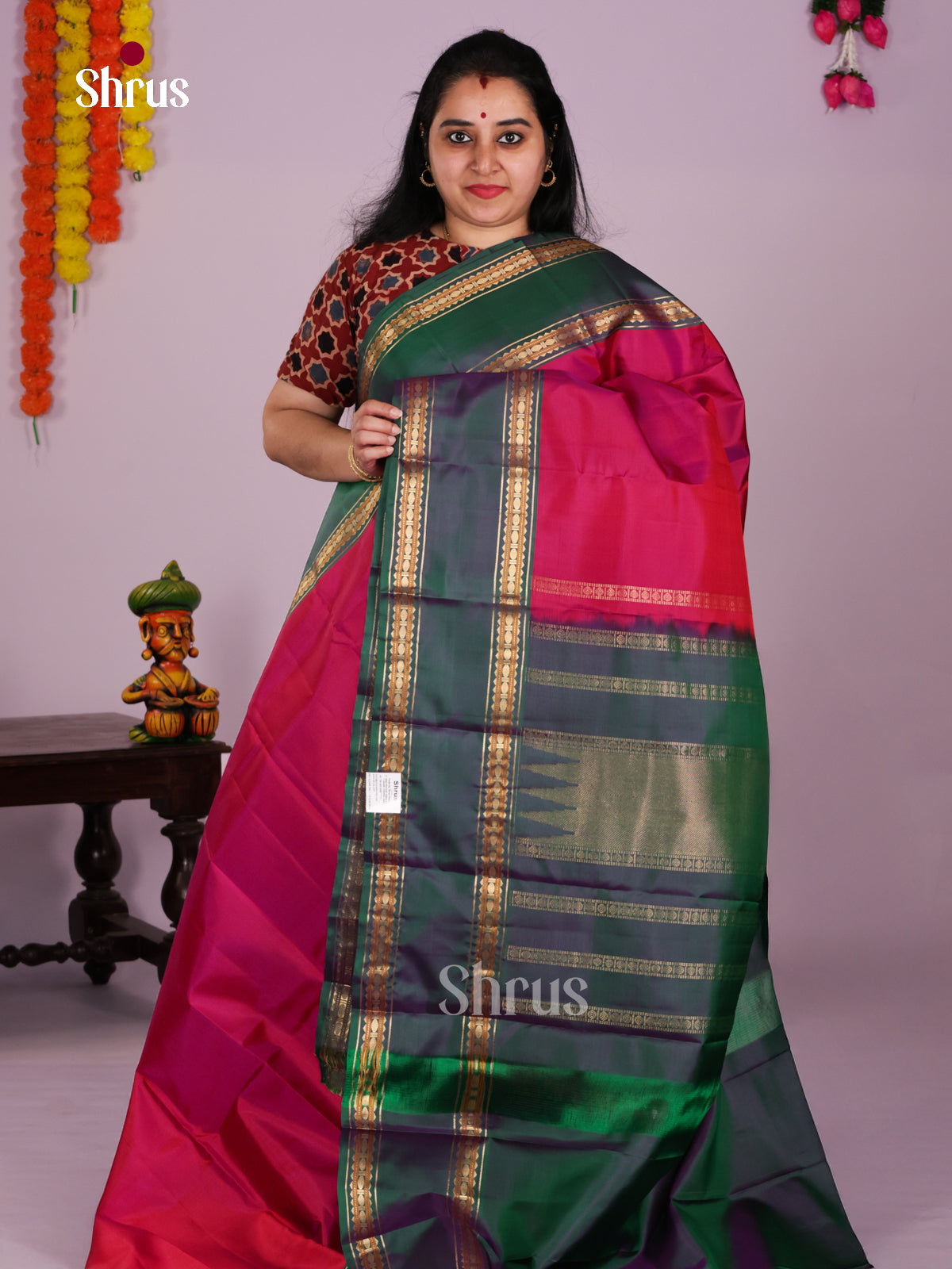 DLS16123 - Kanchipuram Rettapet Saree - Shop on Shrus.com