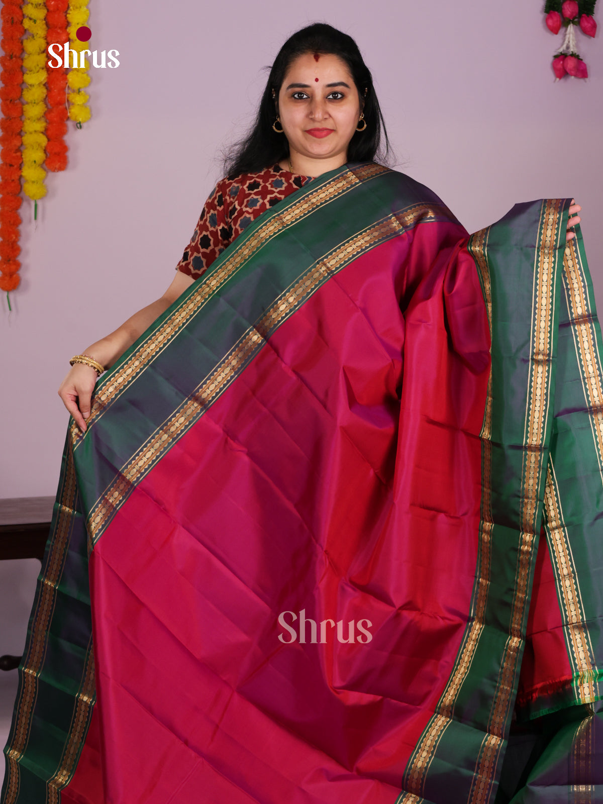 DLS16123 - Kanchipuram Rettapet Saree - Shop on Shrus.com