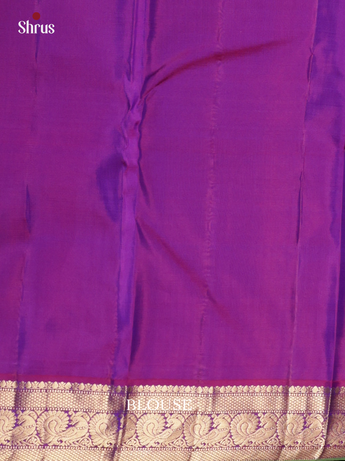 Blue Kanjivaram Saree with Small Buttas & Purple Zari Pallu