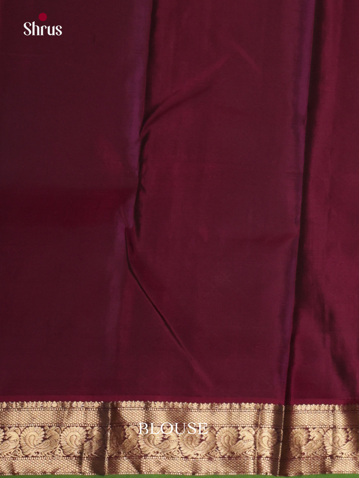 Green Kanchi Pattu Saree With Golden Buttas & Maroon Zari Pallu