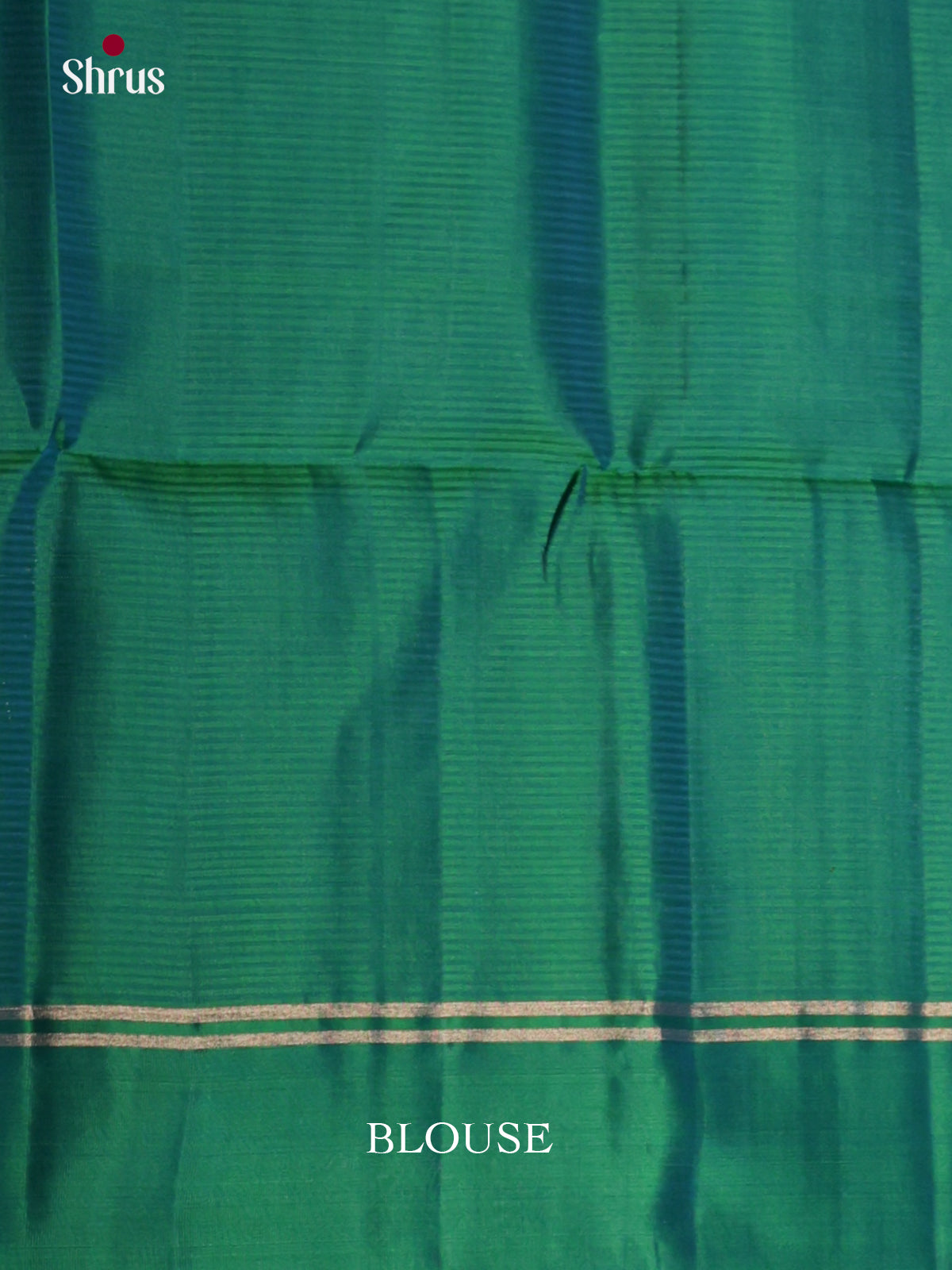 Graceful Blue & Green Soft Silk Saree with zari stripes & brocade pallu - Shop on Shrus.com