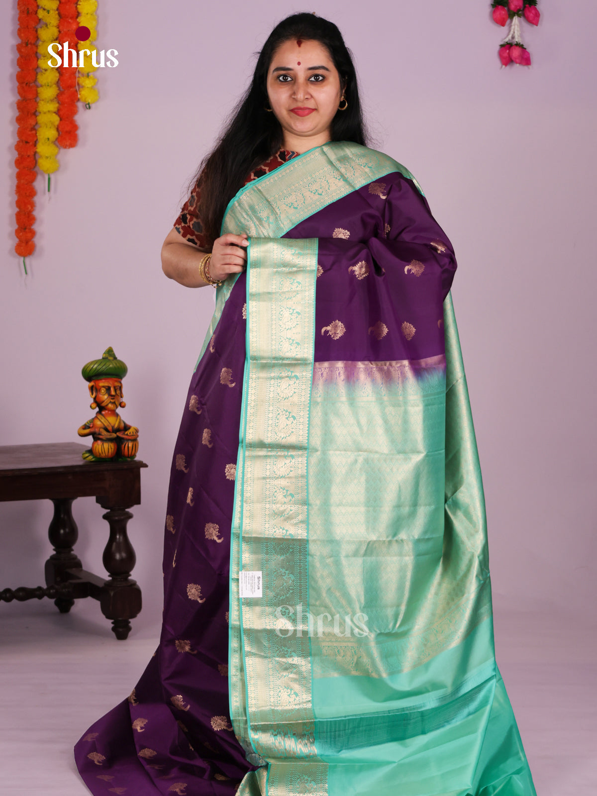 DLS16230 - Kanchipuram Korvai Butta Saree - Shop on Shrus.com