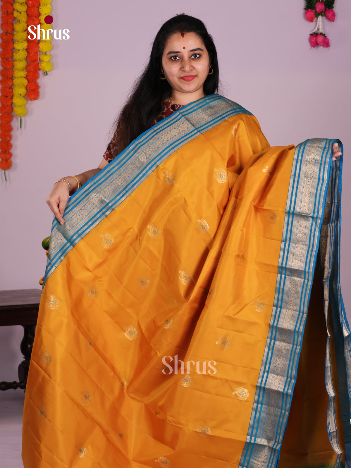 DLS16256 - Kanchipuram Korvai Butta Saree - Shop on Shrus.com