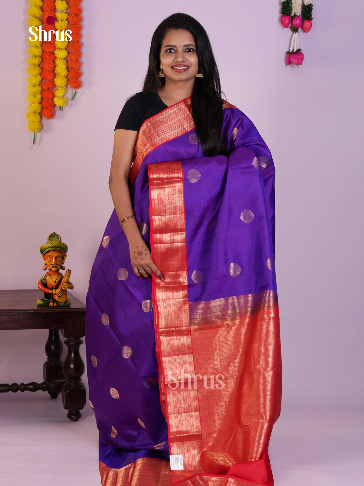 DLS16278 - Kanchipuram Korvai Butta Saree - Shop on Shrus.com