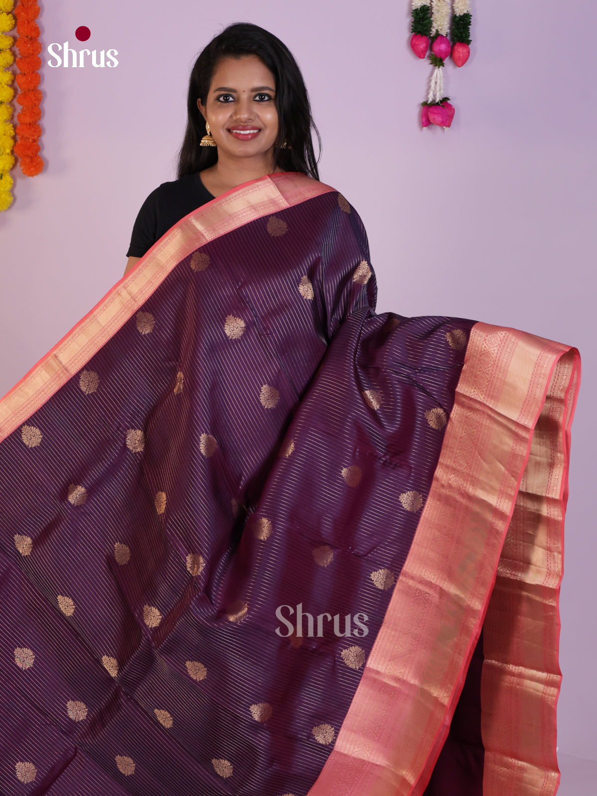 DLS16289 - Kanchipuram Korvai Butta Saree - Shop on Shrus.com