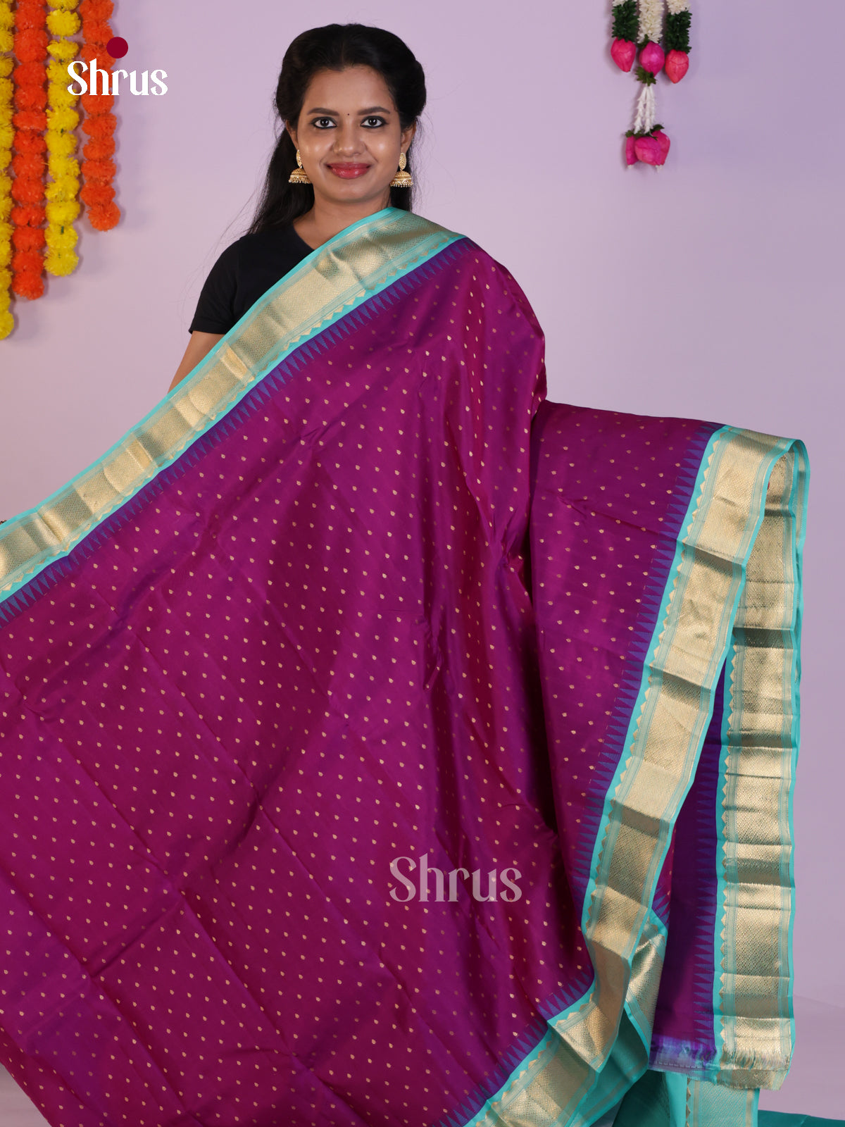 DLS16290 - Kanchipuram Korvai Butta Saree - Shop on Shrus.com