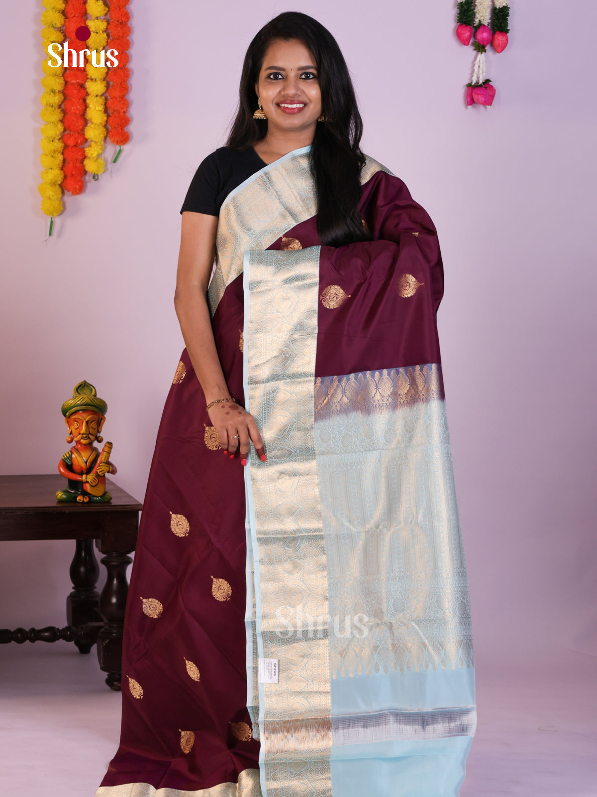 DLS16294 - Kanchipuram Korvai Butta Saree - Shop on Shrus.com