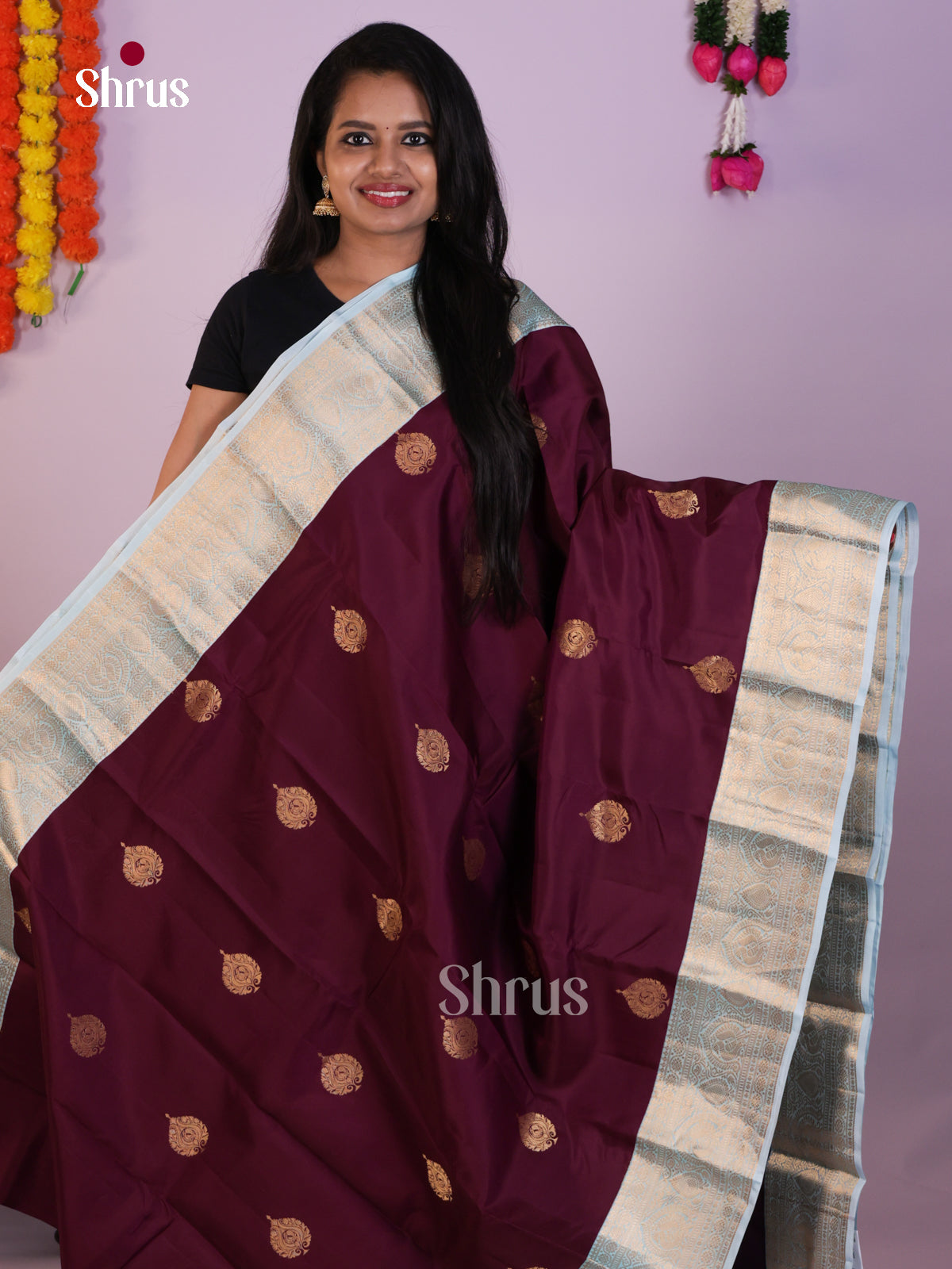 DLS16294 - Kanchipuram Korvai Butta Saree - Shop on Shrus.com