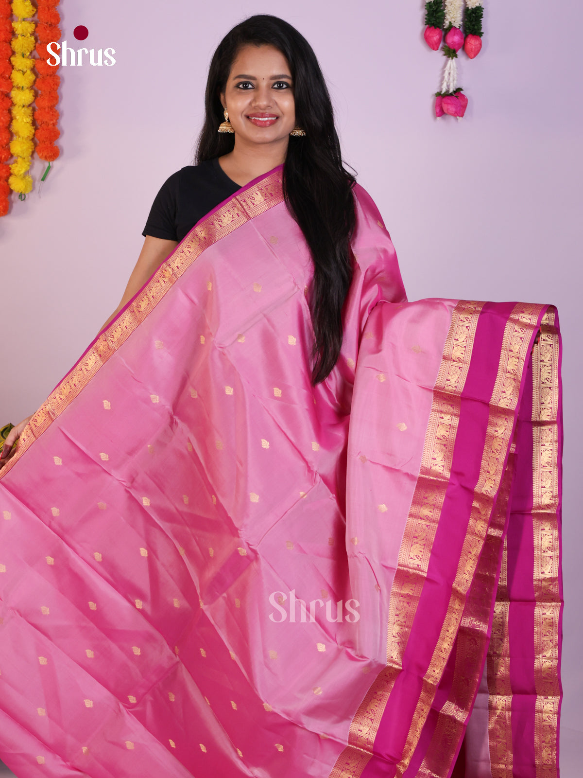 DLS16303 - Kanchipuram Butta design Saree - Shop on Shrus.com