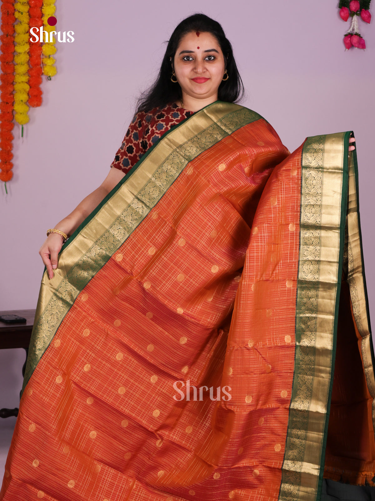 DLS16305 - Kanchipuram Korvai Butta Saree - Shop on Shrus.com