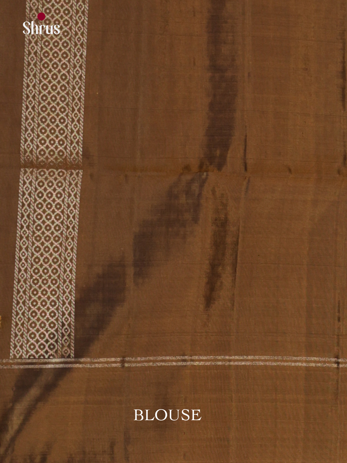 Radiant Golden Brown Single Tone Soft Silk  Saree with kolam motifs & brocade pallu - Shop on Shrus.com