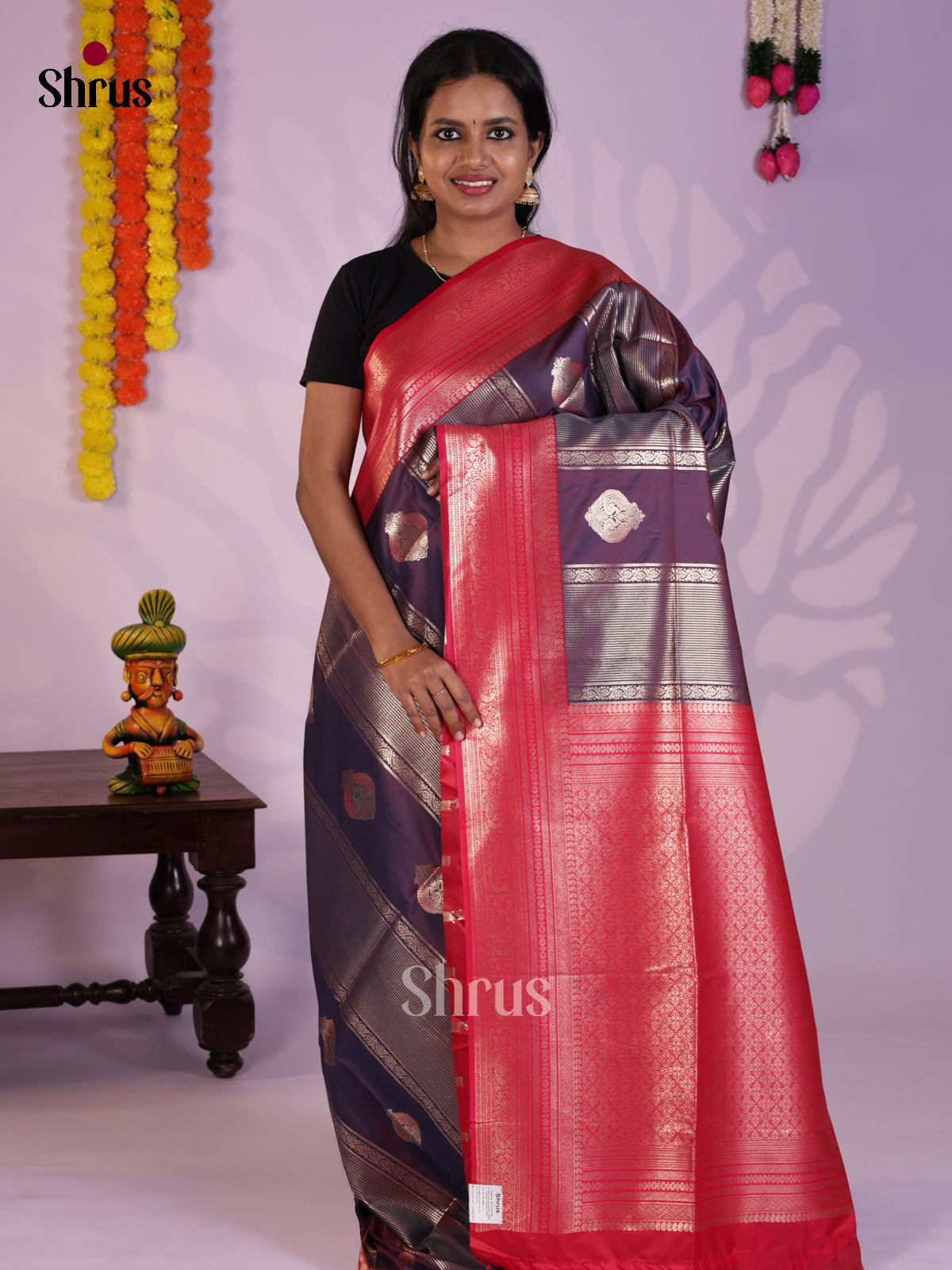DLS18001 - Semi Softsilk Saree - Shop on Shrus.com