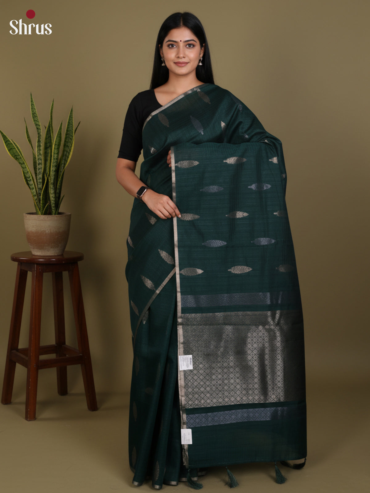 Green- Semi Jute Saree - DLS18104