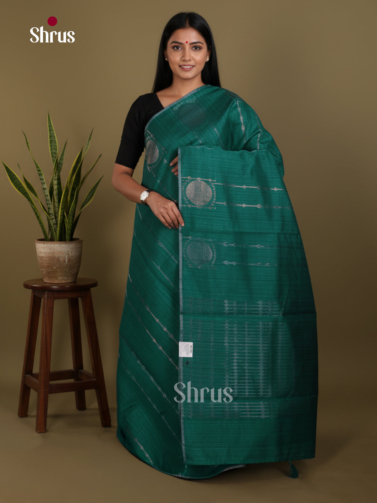 Green  - Semi Jute Saree- DLS18112 - Shop on Shrus.com