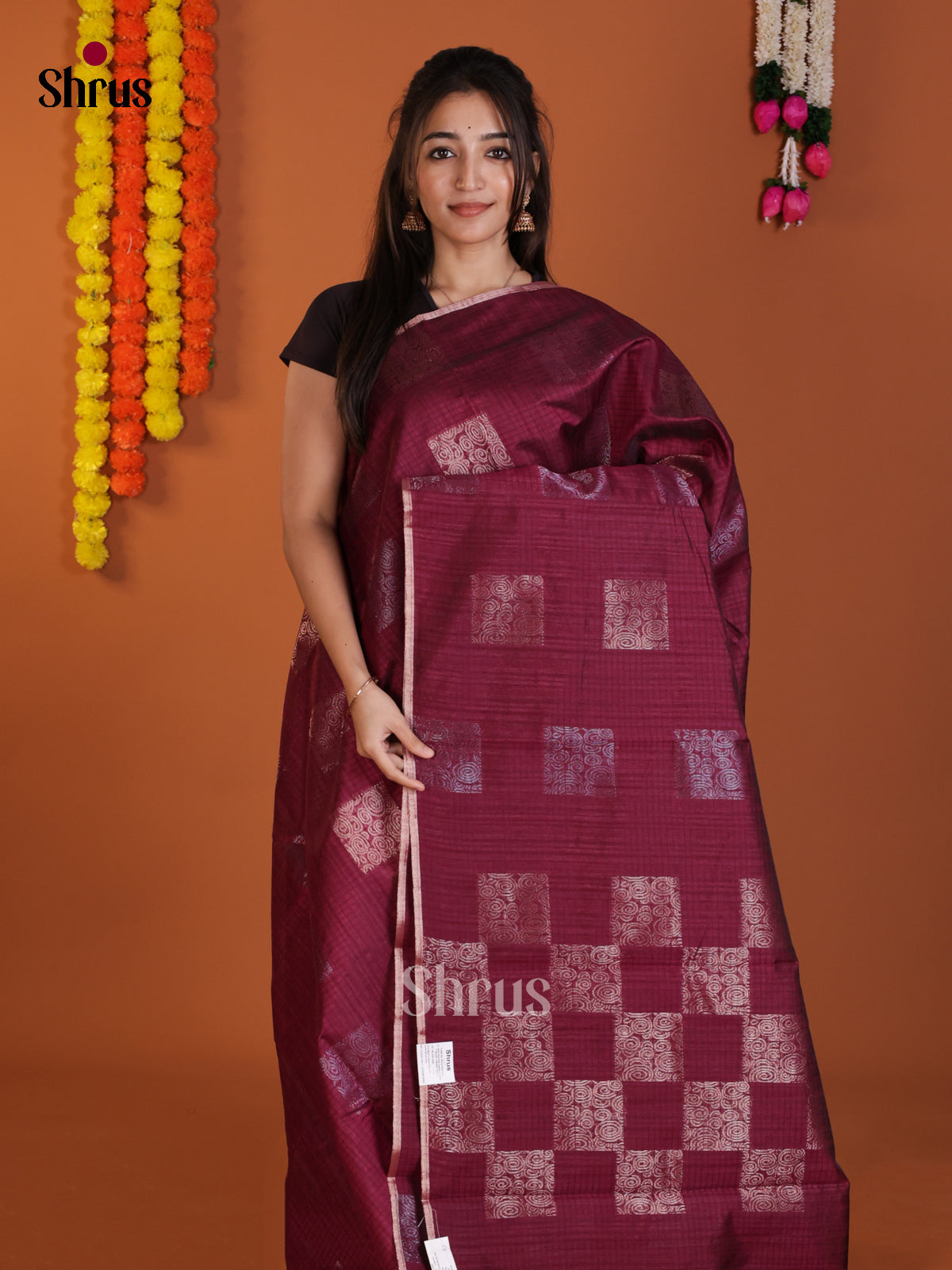 DLS19015 - Semi Jute Saree - Shop on Shrus.com