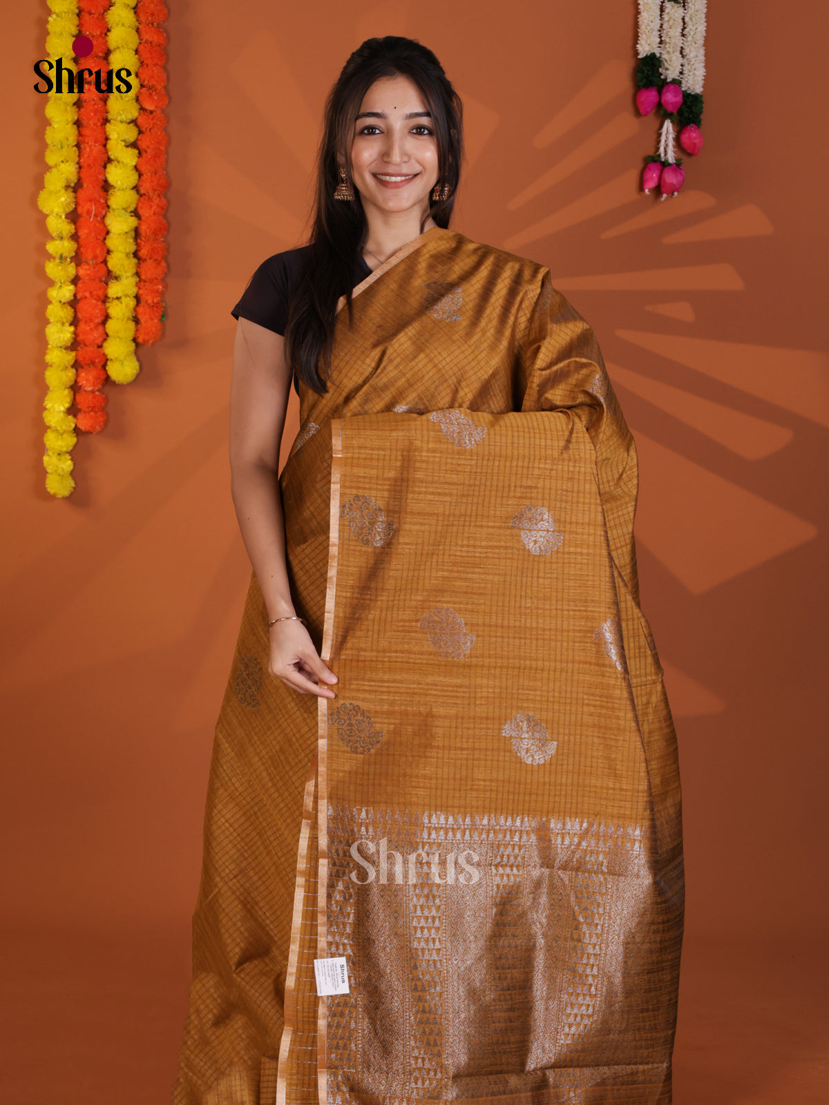 DLS19045 - Semi Jute Saree - Shop on Shrus.com