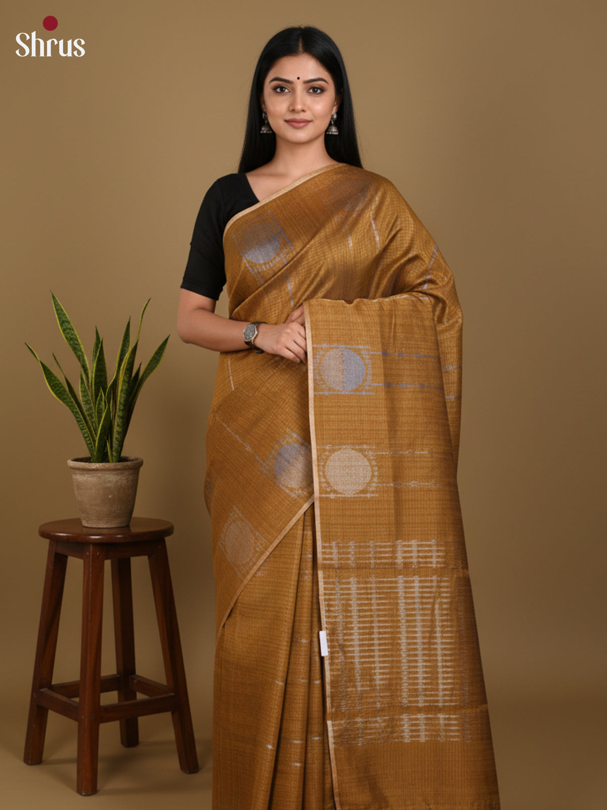 DLS19121 - Semi Jute Saree - Shop on Shrus.com