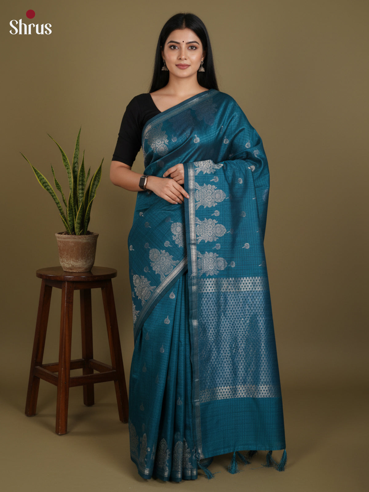 DLS19127 - Semi Jute Saree - Shop on Shrus.com