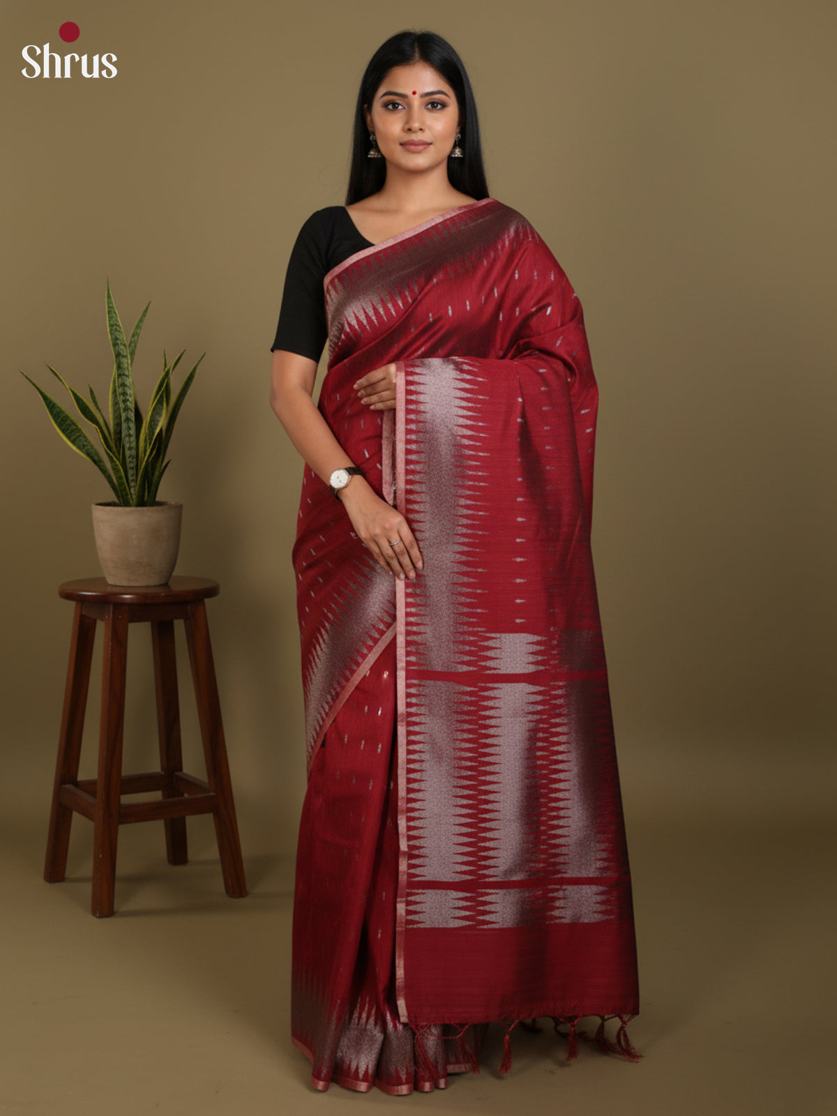 DLS19157 - Semi Jute Saree - Shop on Shrus.com
