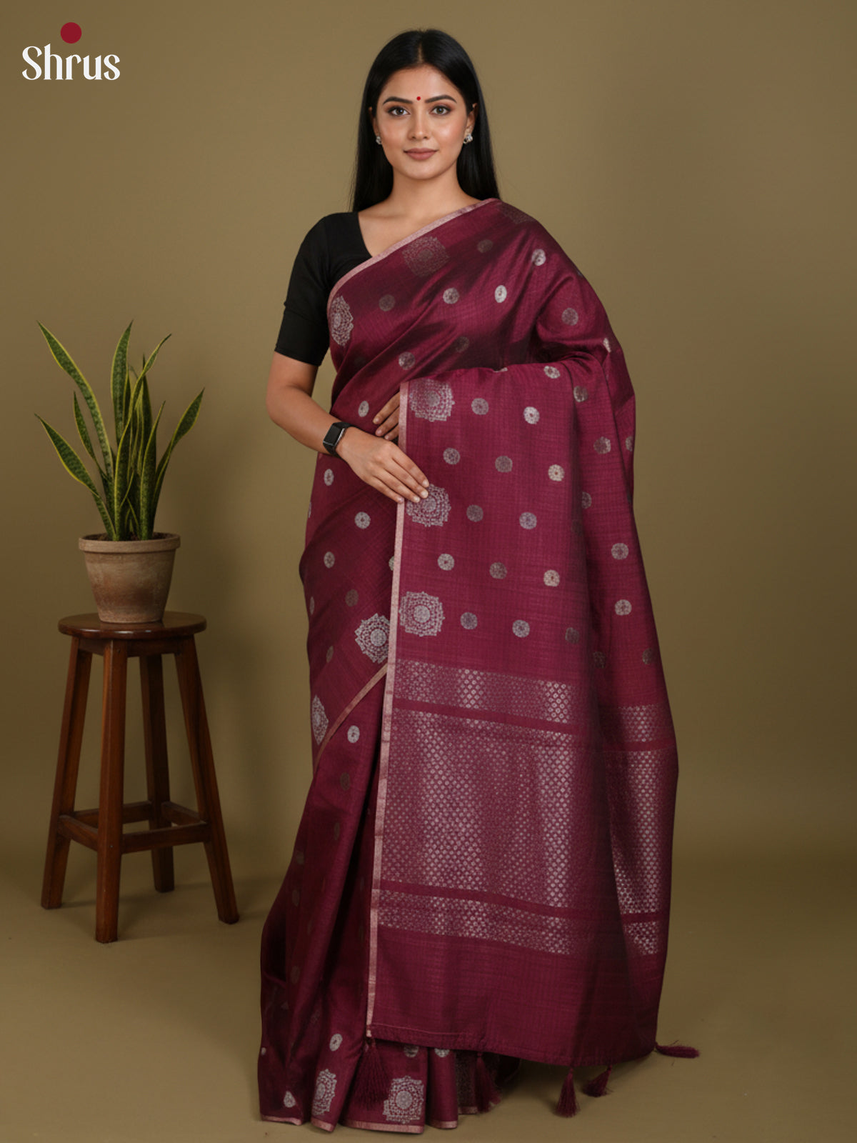 DLS19172 - Semi Jute Saree - Shop on Shrus.com