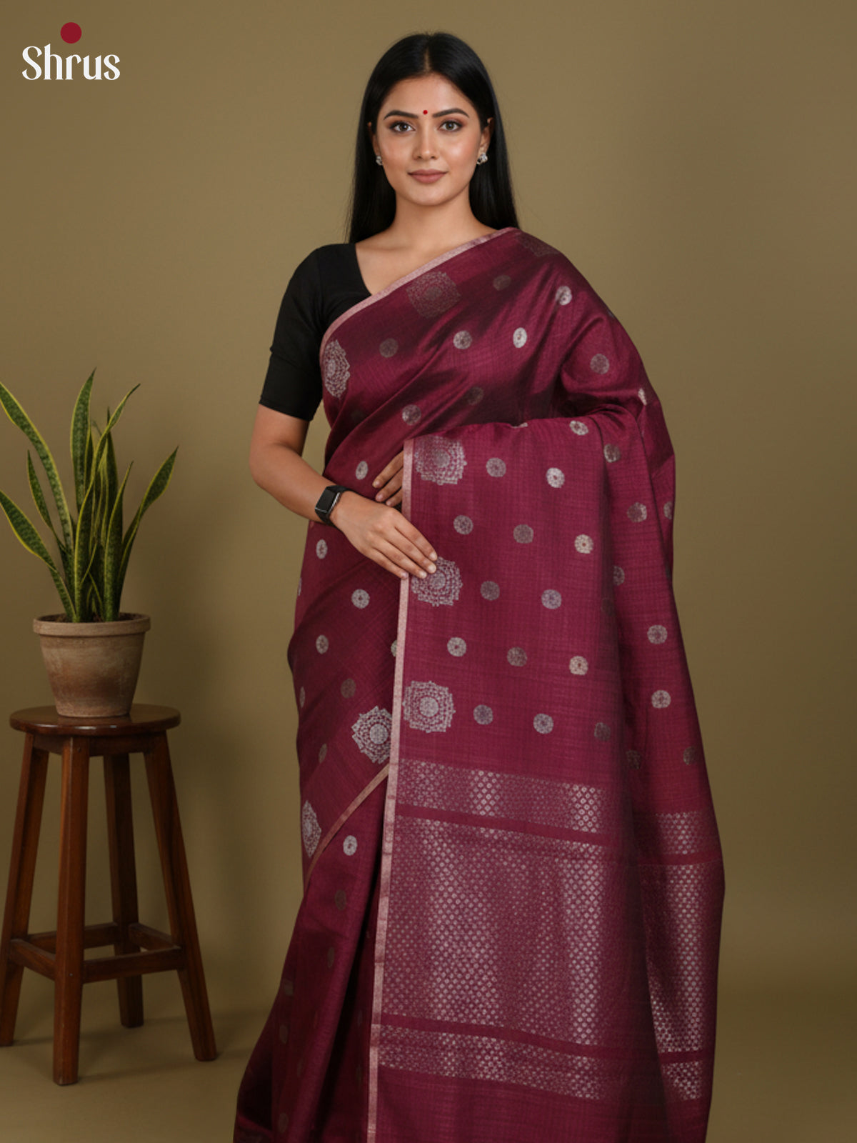 DLS19172 - Semi Jute Saree - Shop on Shrus.com