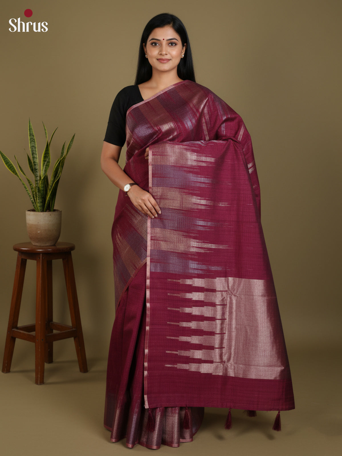 DLS19173 - Semi Jute Saree - Shop on Shrus.com