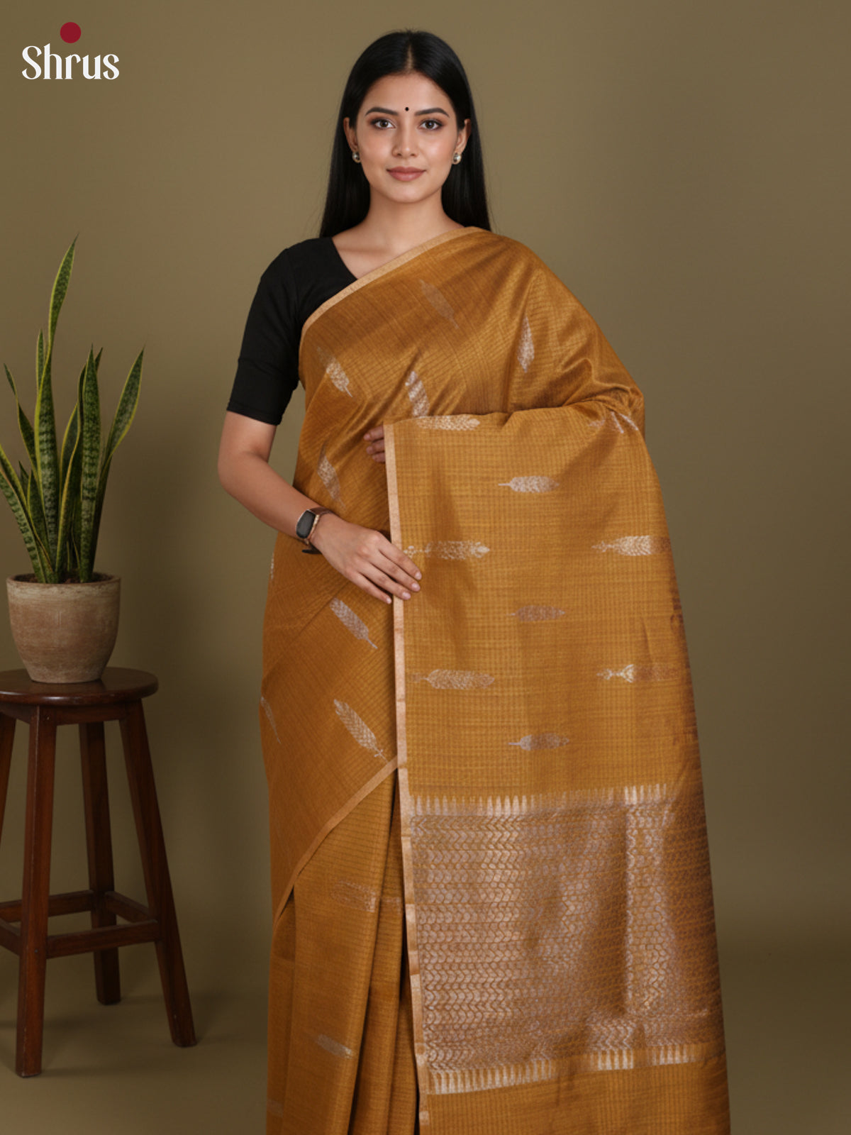 DLS19184 - Semi Jute Saree - Shop on Shrus.com