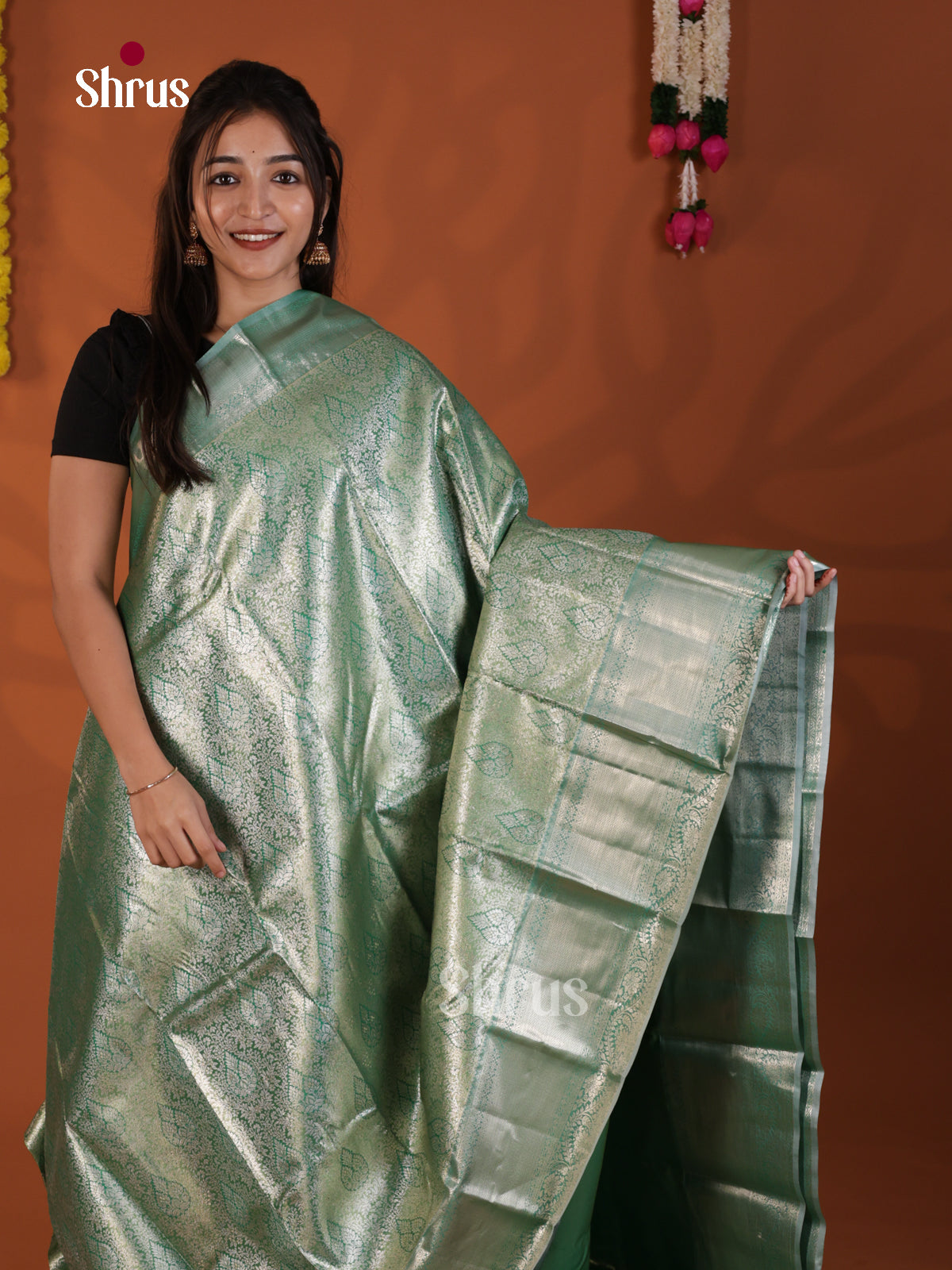 DLS19205 - Kanchipuram-halfpure Saree - Shop on Shrus.com