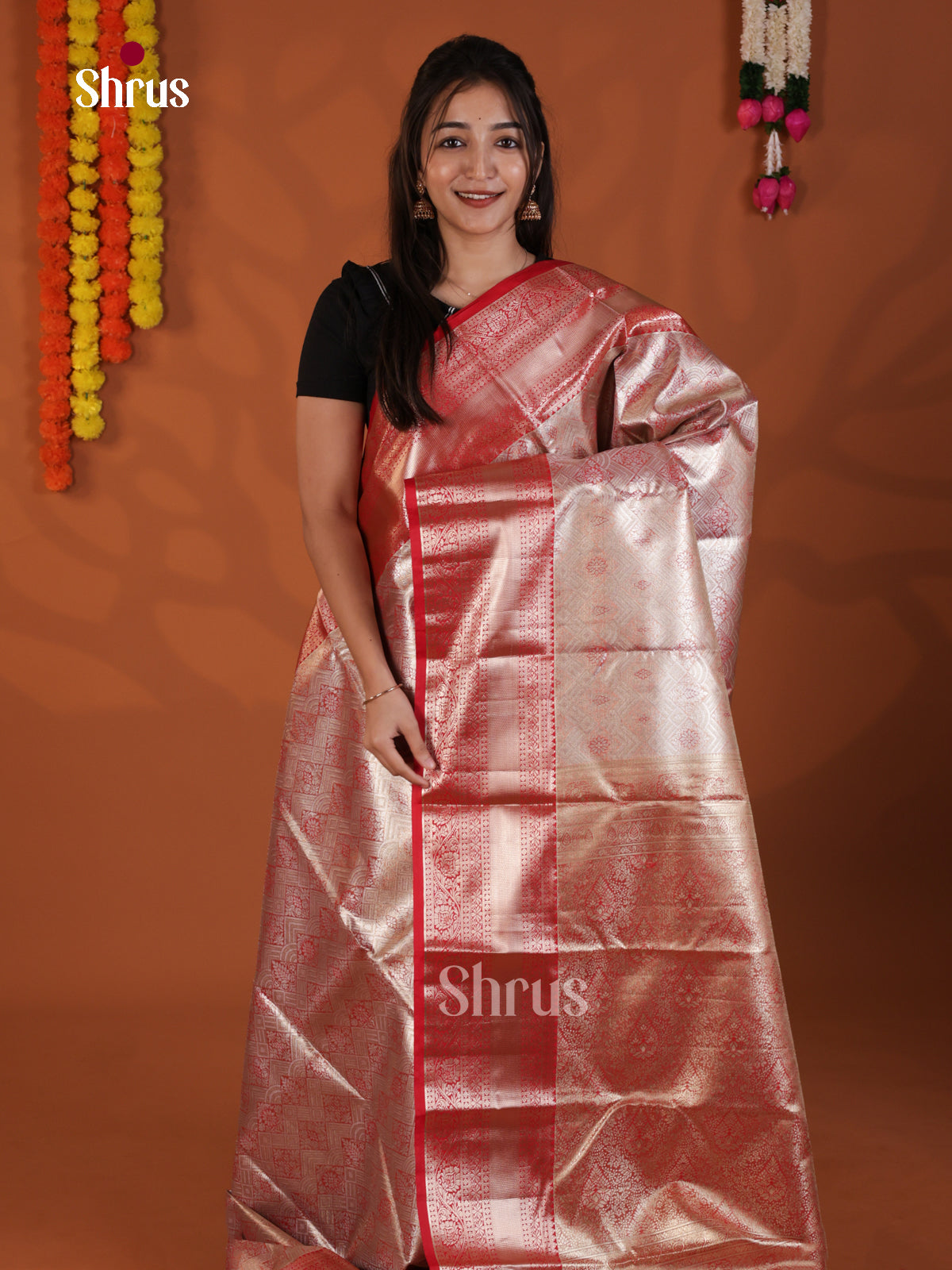 DLS19208 - Kanchipuram-halfpure Saree - Shop on Shrus.com