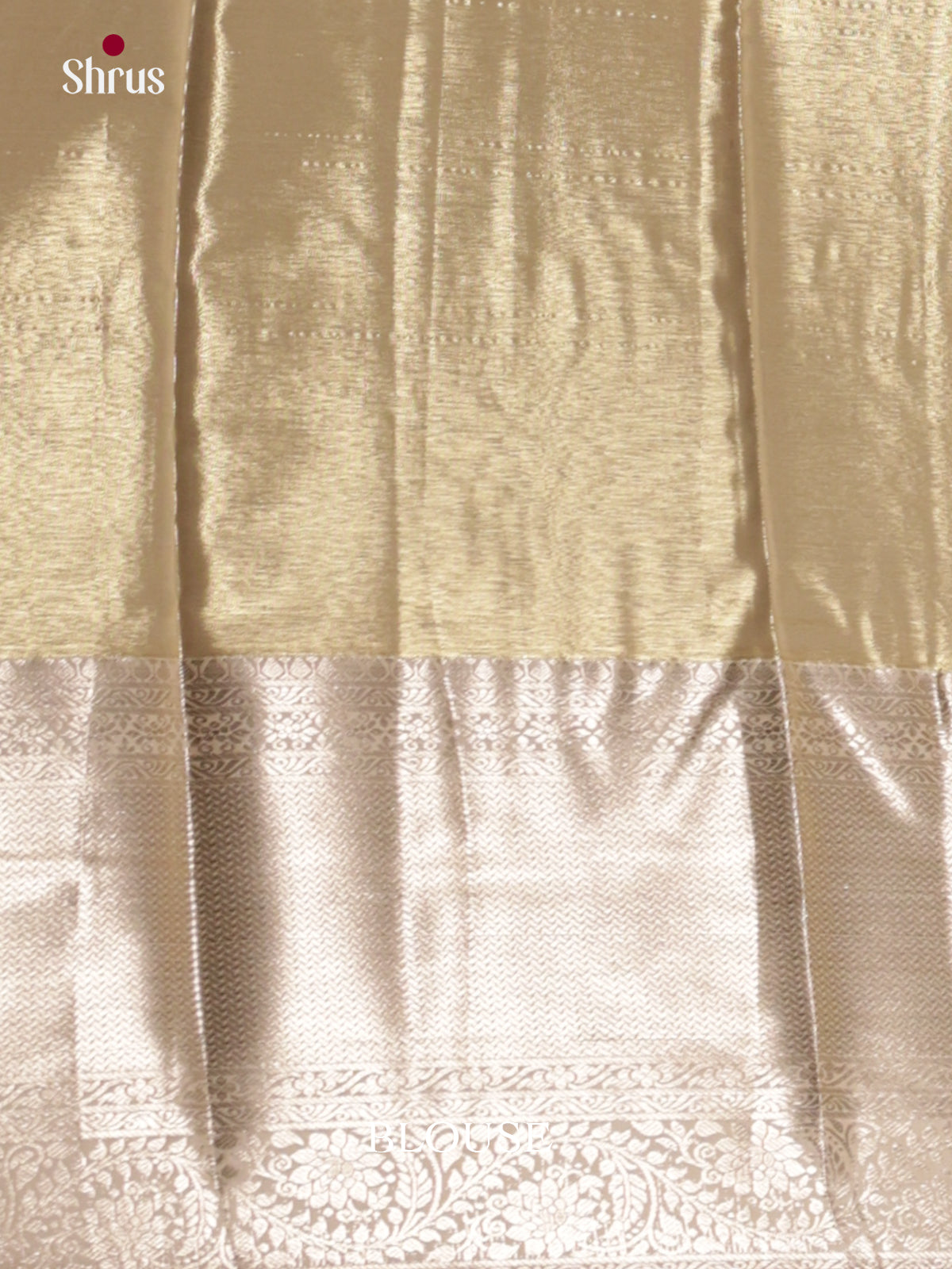 Cream & Gold  - Kanchipuram-halfpure Saree-DLS19214 - Shop on Shrus.com